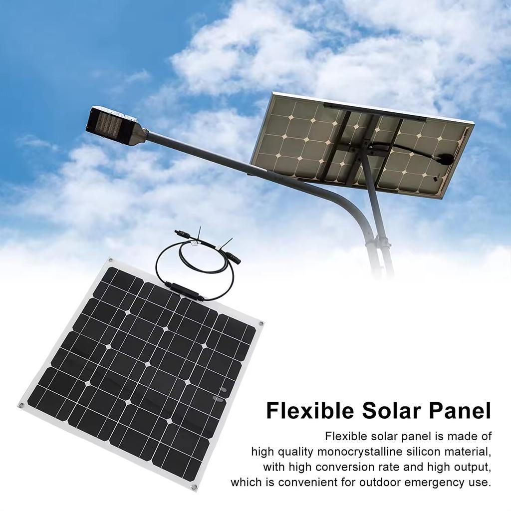 Venkovní monokrystalický 50W poloflexibilní solární panel Panel pro výrobu solární energie Fotovoltaický modul