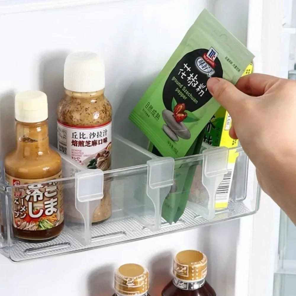 

1/2/4/6/8pcs Refrigerator Storage Partition Board Retractable Plastic Divider Storage Splint Kitchen Bottle Can Shelf Organizer