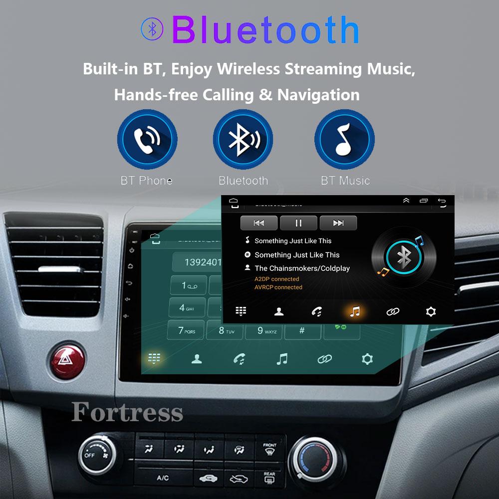 9" 2 Din Android 12 Car Radio for Honda Civic 2012 2013 2014 2015 Multimedia Player 2din Carplay Stereo GPS DVD Head Unit