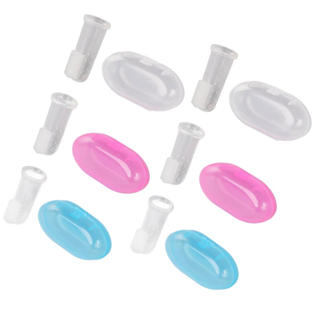 6PCS Infant Finger Toothbrush Safe and Gentle Silicone Baby Toothbrush Set for Early Oral Hygiene