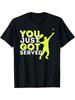 Men'S & Women'S Retro Tennis Graphic T-Shirt - Black with Neon Green & Yellow  You Just Got Served