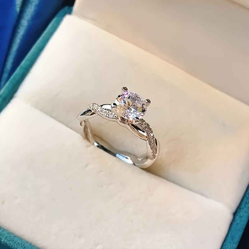 1Square Synthetic Zirconia Princess Ring Birthday Gift Wedding Anniversary Gift Surprise Gift Engagement Gift for Girlfriend Valentine's Day for Male