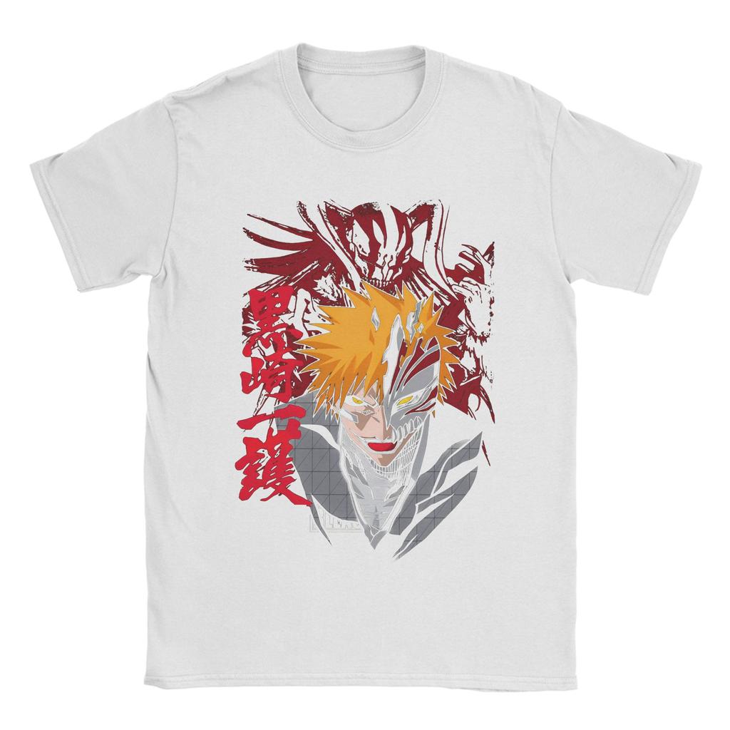 Bleach Ichigo Kurosaki T Shirts for Men Cotton Vintage T-Shirt Crewneck Tee Shirt Short Sleeve Clothes New Arrival