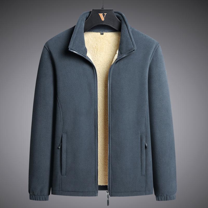 

Casual Fleece Hoodie Stand Up Collar Cardigan Versatile Top Fashion Jacket XXL