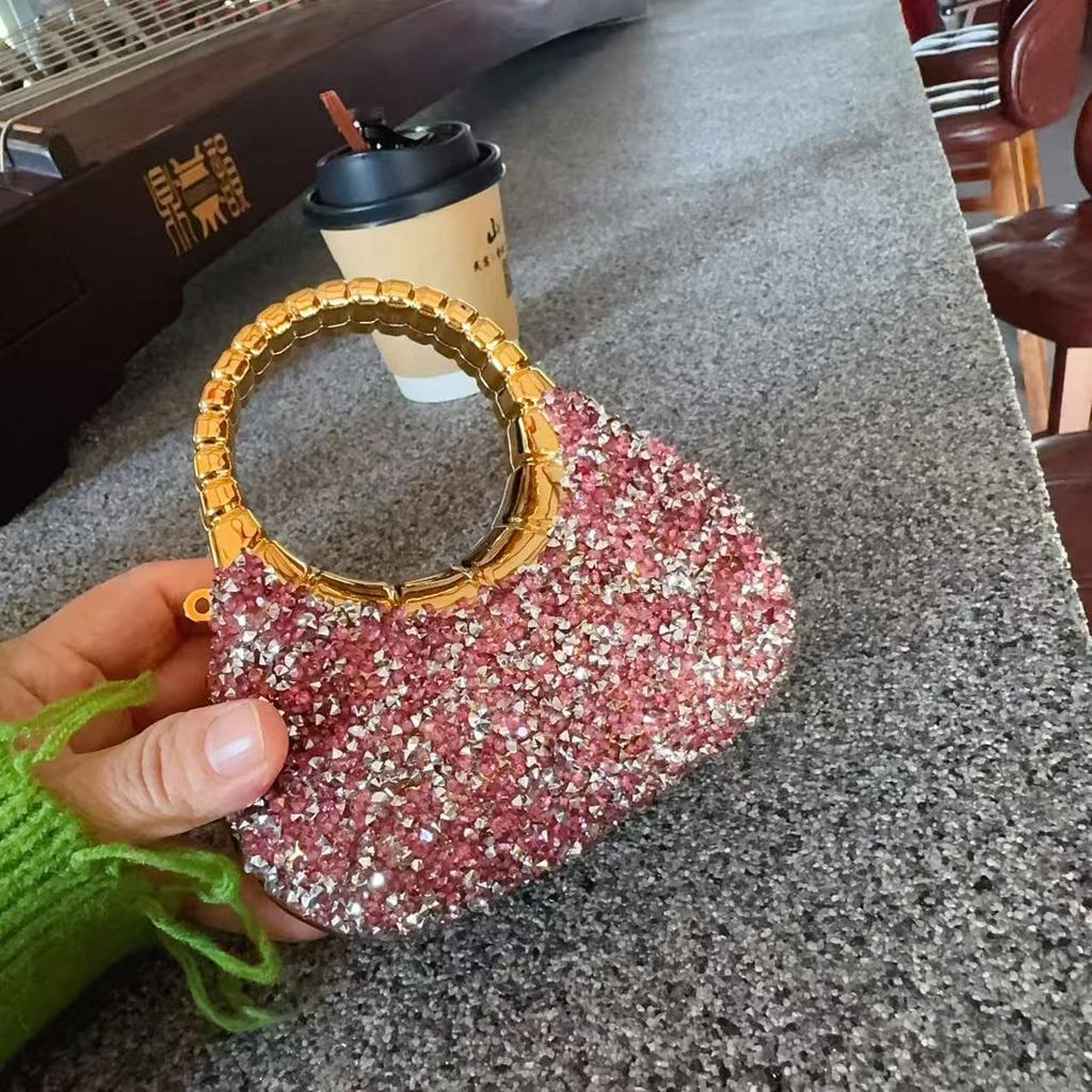 Acrylic Mini Childrens Clutch Bag With Rhinestone Embellishments For Daily Use