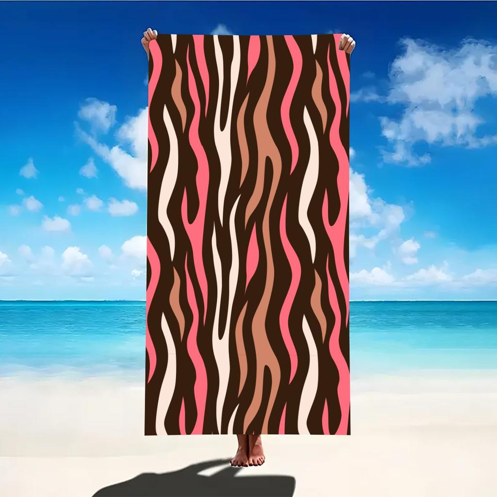 Zebra Stripe Decor Beach Towel Large Microfiber Ultra-Soft Quick Dry Bath Towels For Swimming Yoga Lightweight Travel Camping