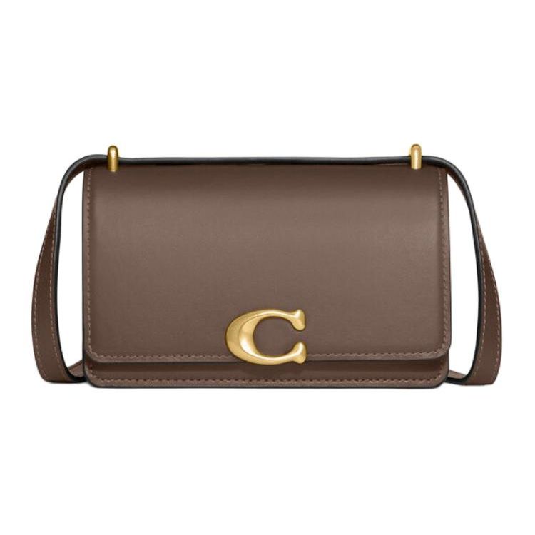 

Coach Bandit 18 Solid Color Buckle Closure Leather Shoulder Crossbody Bag Small Women bags Dark-Gray CD724-B4CBD Basic Set (Bag+Dust Bag)
