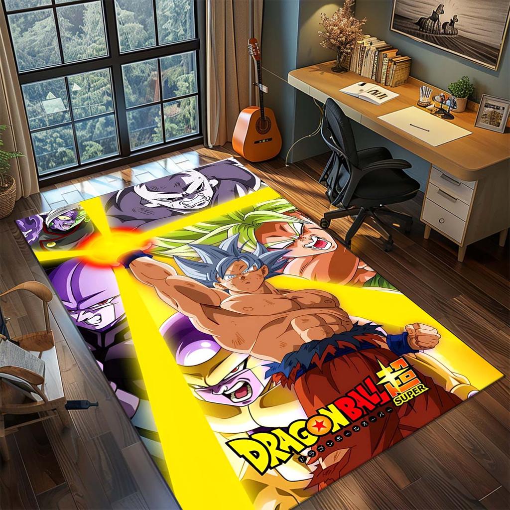 Tappeto Anime Dragon Ball Goku Tappeto Tappeto Grande Area Tappetino Pavimento Antiscivolo Lavabile Stanza Gamer Camera da Letto Decorazioni per la Casa -QJY
