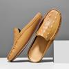Fashion Half Shoes for Men Mules Luxury Designer Man Slides Slip on Flats Men Driving Shoes Leather Semi-Drag Loafers Slippers Hombres