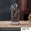 Antique Incense Burner Buddhist Hollow Incenses Holder With Cover Chinese Ancient Mini Censer Ornaments Home Office Decoration