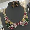 Middle Eastern Zircon Necklace Earrings Set Bridal Wedding Party Wedding Dress High-End Jewelry Flowers