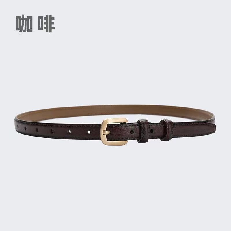 

Простой тонкий ремень с пряжкой-булавкой для женского пальто премиум-класса, юбки, декоративный пояс 115cm темно-коричневого