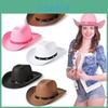 Classic Western Cowboy Hat With Rivet Leather And Wide Brim For Men And Women