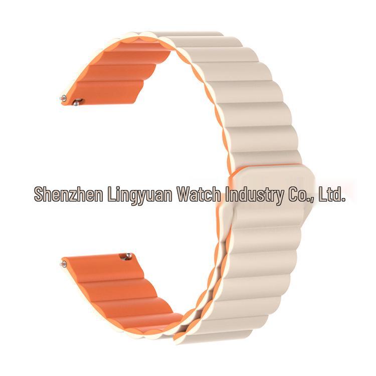 Huawei GT5 & Samsung Two-Tone Silicone Magnetic Loop Watch Strap (16mm/18mm)