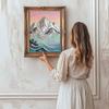 Crystal Pearl Painting 5D DIY Frame Decoration Painting Mountains Home Wall Decoration Transparent Pearl Gemstone Painting Picture Art Crafts