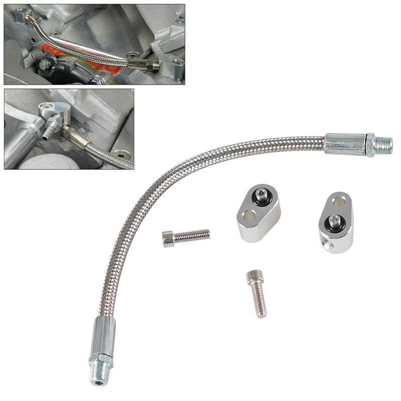For LS Engine Bypass Steel Braided Hose Kit Coolant Crossover Steam Tube LSX LS1 LM7 LR4 LQ4 LS6 L59 LQ9 LM4 L33 551694H