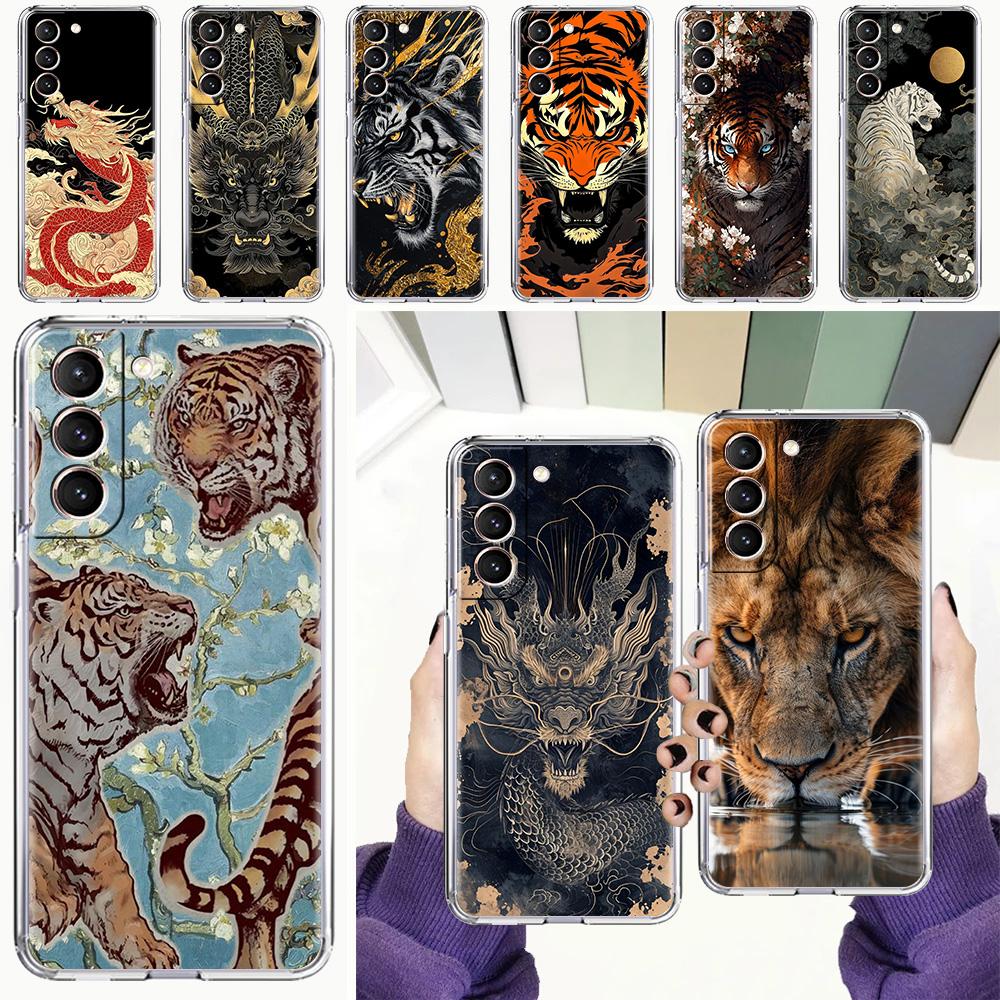 Handyhülle für Samsung Galaxy S26 S25 S24 S23 S22 Ultra S20 S21 FE 5G Plus Weiche Klare Hülle Cooles Tier Tiger Löwe