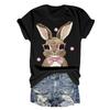 Women's Casual Printed T-Shirt Round Neck Pullover Short Sleeve Top