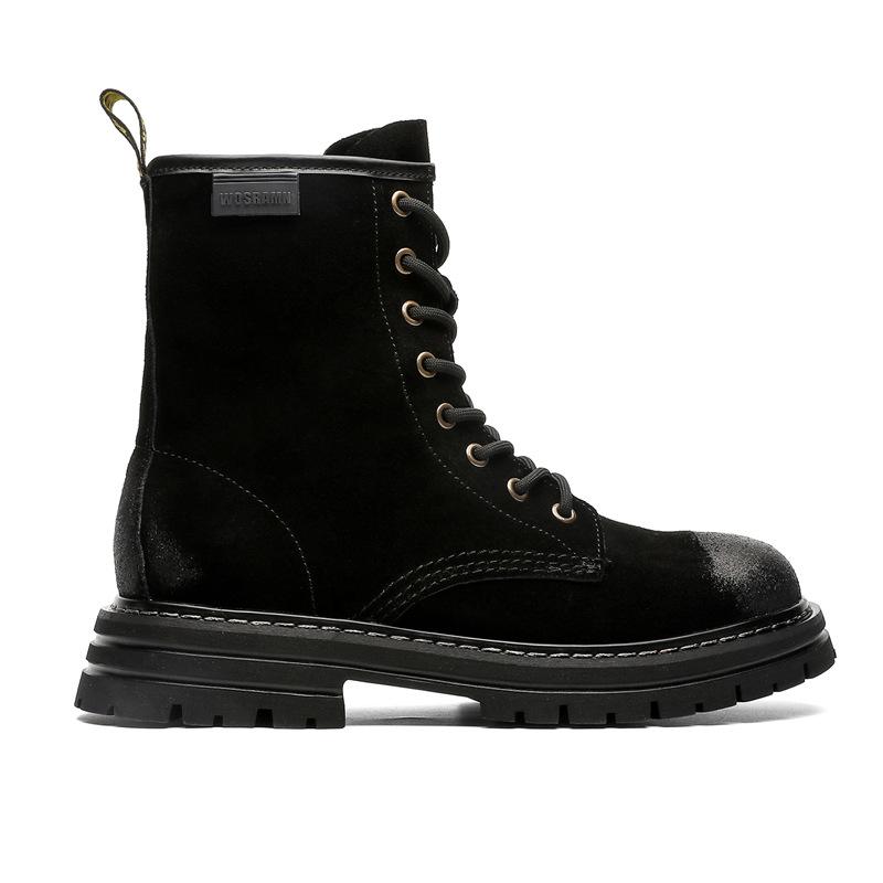 3370 Martin Boots for Men and Women Couples Mountaineering Hiking Rhubarb Boots Retro Tooling Autumn and Winter High-top Leather Boots
