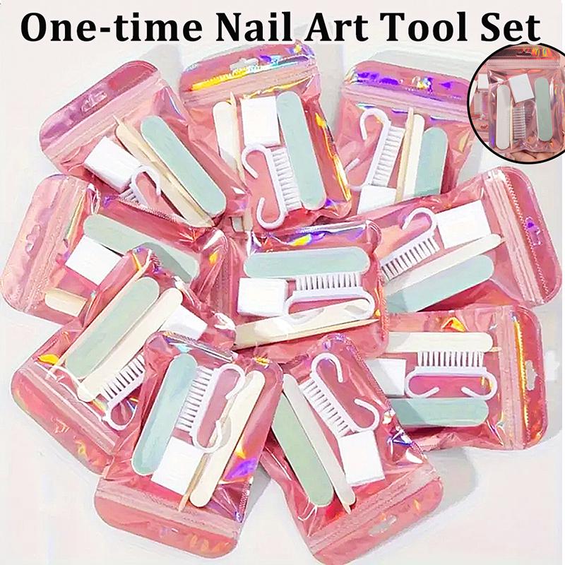 Kit d'Art pour Ongles Avec Lime à Ongles Tampon Bloc de Ponçage Polissage Brosse à Poussière Manucure & Ensemble Éponge Pour Ongles Professionnels & Maison