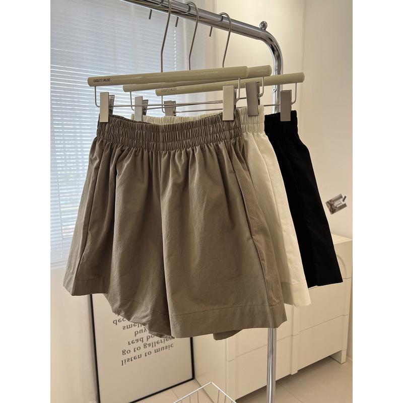 Retro Chic High-Waisted Hong Kong Style A-Line Summer Shorts for Women Medium