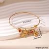 18K Gold-Plated Stainless Steel Bracelet with Marine Life Fruit Pendant for Women
