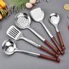 304 Edelstahl Küchenutensilien Lange Holzgriffe Kochwerkzeugsets Kochgeschirr Siebe