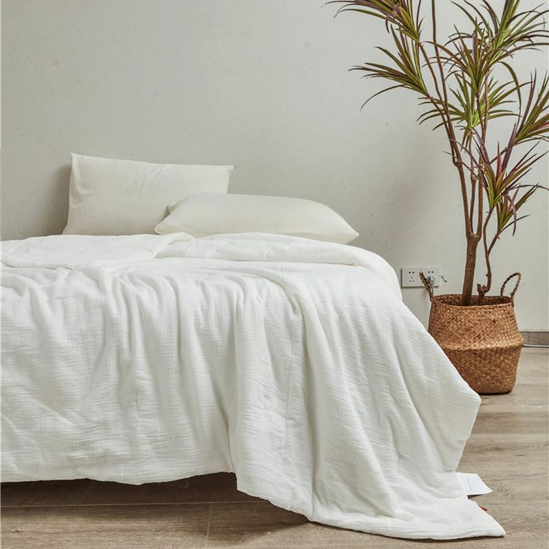 Japanese Quilts Summer Pure White Cotton Duvets Double Couple Beds Quilts Blanket Queen Size Air Conditioning Cold Comforter