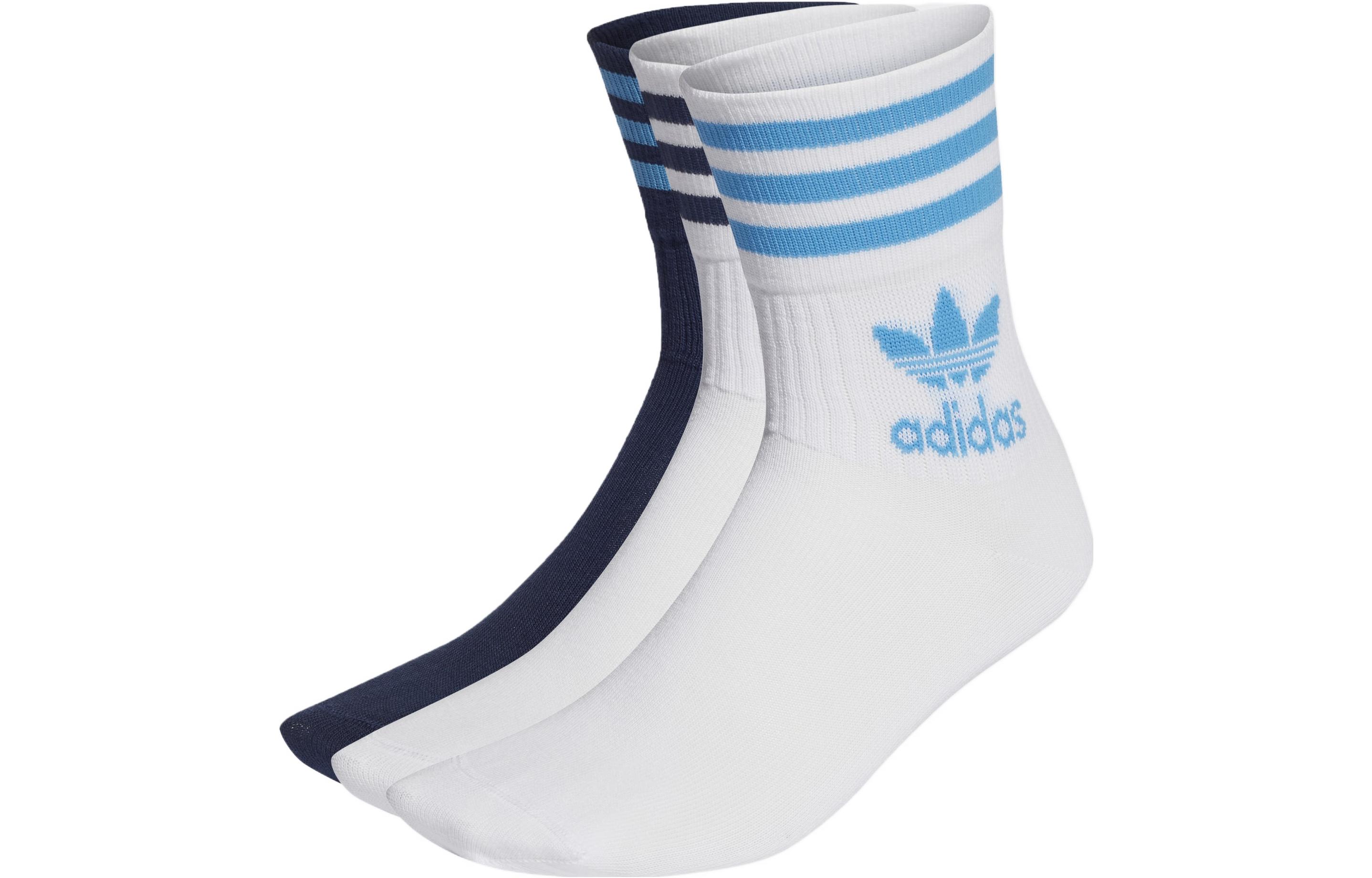 

Adidas Originals Crew Socks Unisex 3 Pack White/Blue HN6870 S