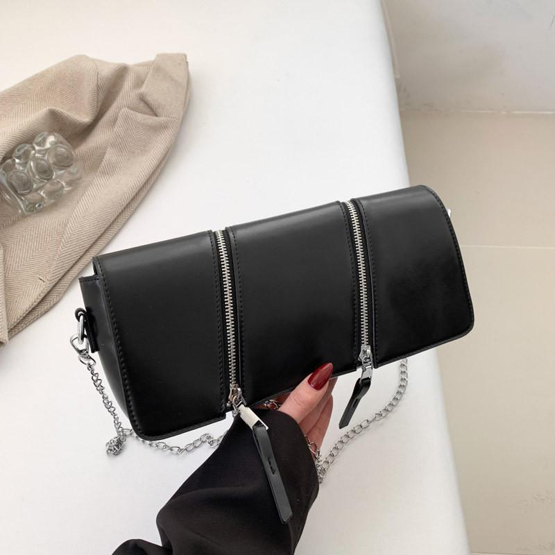 2024 New Fashion Chain Shoulder Crossbody Bag Women Double Zipper Flap Small Bag