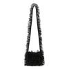 DIVA Rose Women's Mini Shoulder Bag with Ruffles, Minimalist Design, Cute, Lightweight, Korean Style, Stylish Tulle Mini Ruffle Bag (Black)