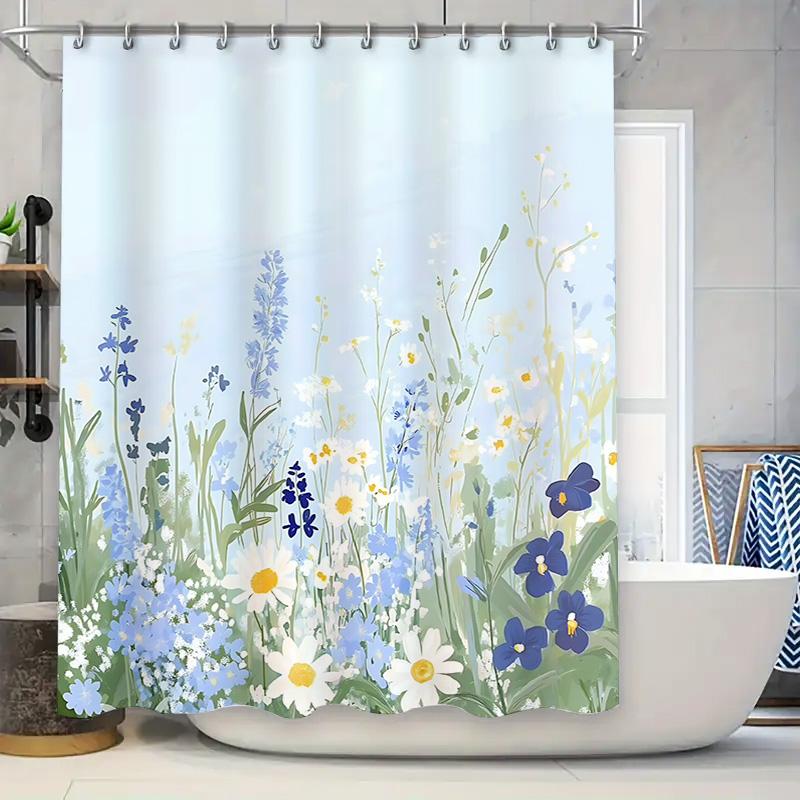 

Elegant Floral Shower Curtain For Bathroom - Waterproof And Durable With Vibrant Wildflower Design Waterproof Durable W60H190(CM)-1 Pcs
