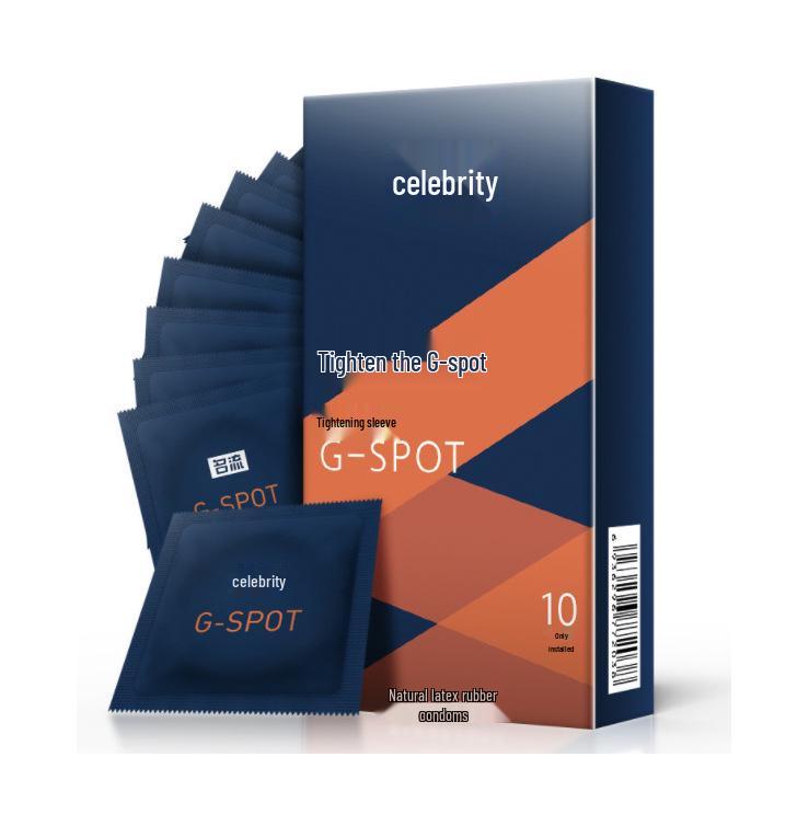 Celebrity Ultra-Thin G-Spot Condoms, Ice & Fire Combo, Small Size, Large Particles, Black