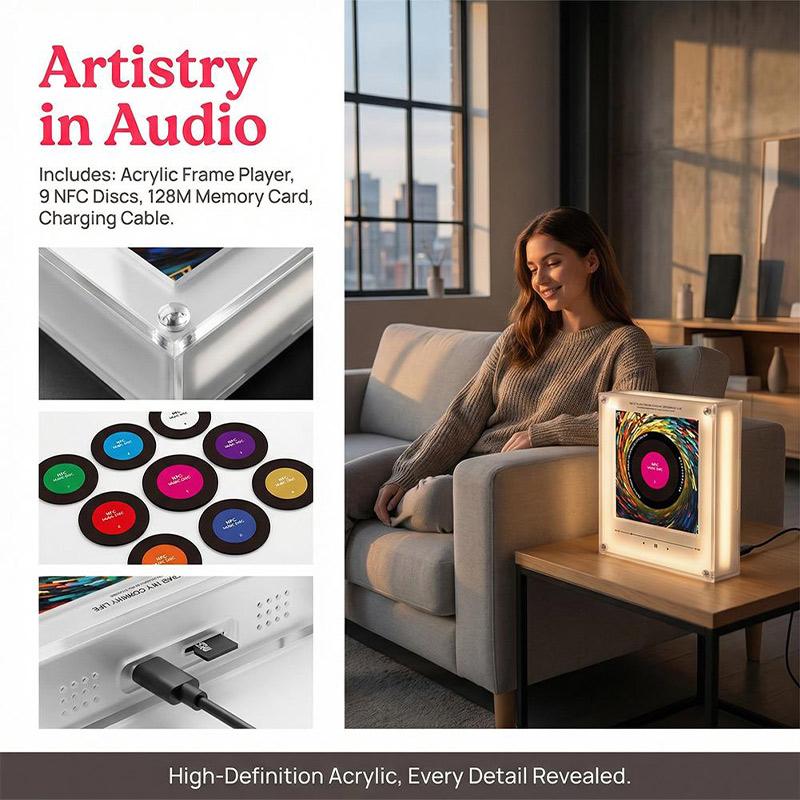 Customized NFC Sensing Song Player With Acrylic Built-in Speaker No Need For Mobile Phone Customize Home Refrigerator Stickers