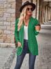 Cardigan lavorato a maglia da donna taglie forti, tinta unita, a maniche lunghe