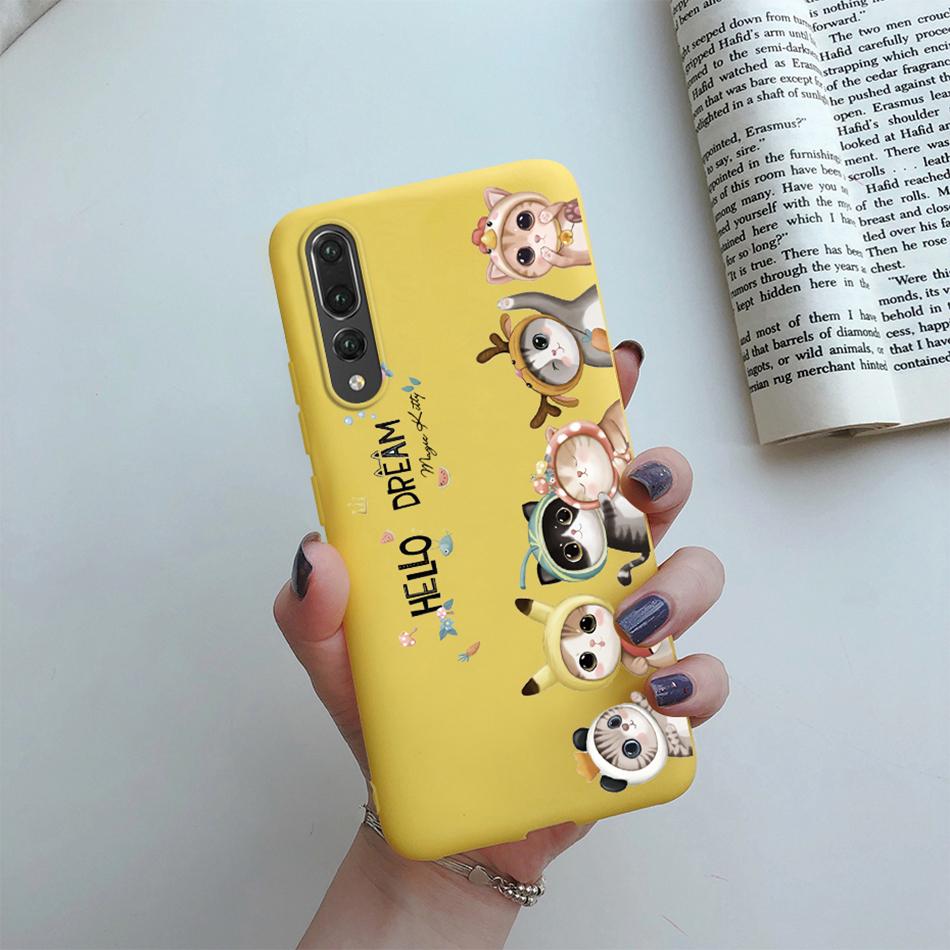For Huawei P20 Pro Case Matte Cover Cute Cat Cartoon Flower Soft Silicone Phone Cases For Huawei P20 Pro P 20 20Pro P20Pro Case