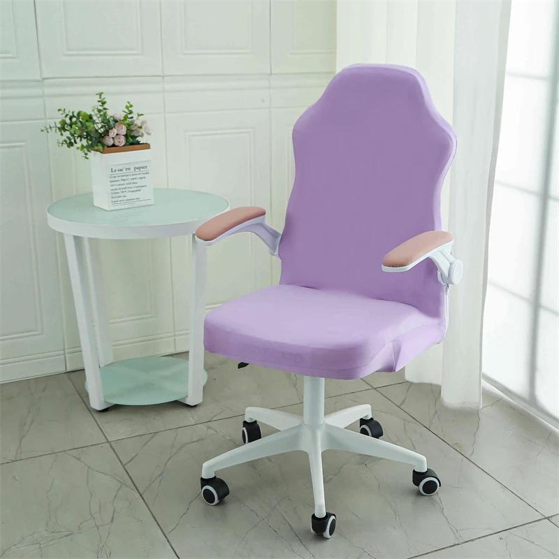 Elastic Gaming Chair Cover Jacquard Breathable Stretch Dustproof Seat Protector Swivel Computer Armchair Slipcovers Home Office