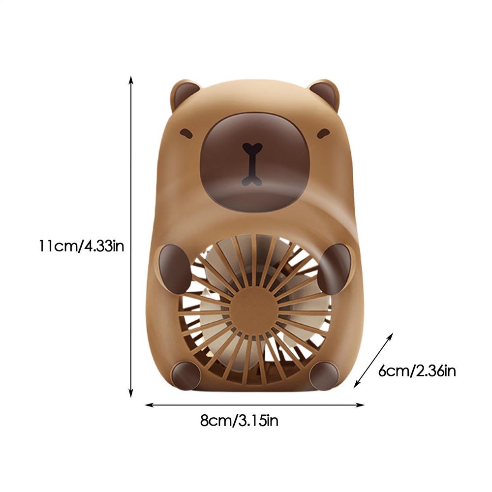 Ventilatore Portatile Capibara Mini Ventilatore Tascabile Portatile Ventilatore Rinfrescante Cartoon Carino Capibara Piccolo Ventilatore Esterno Ricarica USB Piccolo Ventilatore Regali