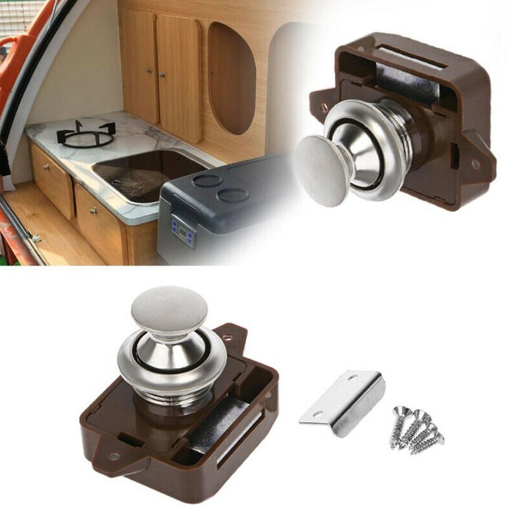 Zinc Alloy Catch Lock RV Shaking Button Cabinet Camper Caravan Catch Cupboard Door Knob All Kinds Of Furniture