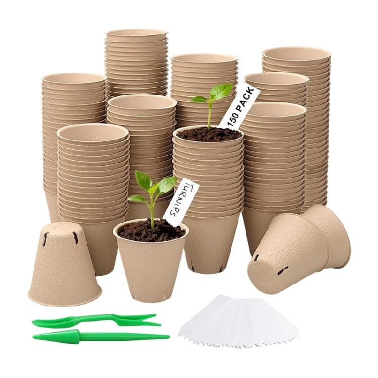 100pack Peat Pots for Seedling Outdoor Garden Germination Nursery Pots Pulps Biodegradables Seedling Starter Pots