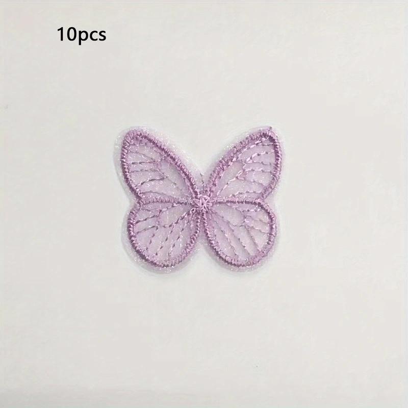 10pcs-Embroidered butterfly headwear accessories, hair clips, patches, patches, clothing, shoes, socks, accessories