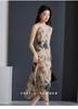 Fashionable Retro Printed Camisole Dress 2026 Summer Thin Style Versatile Mid Length Dress