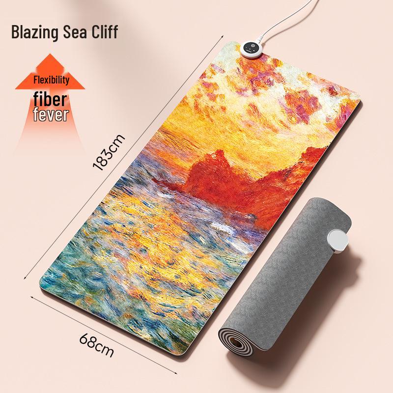 Electric Heated Non-Slip Yoga Mat - Quick Heat, Extra Wide & Long for Indoor Home Fitness