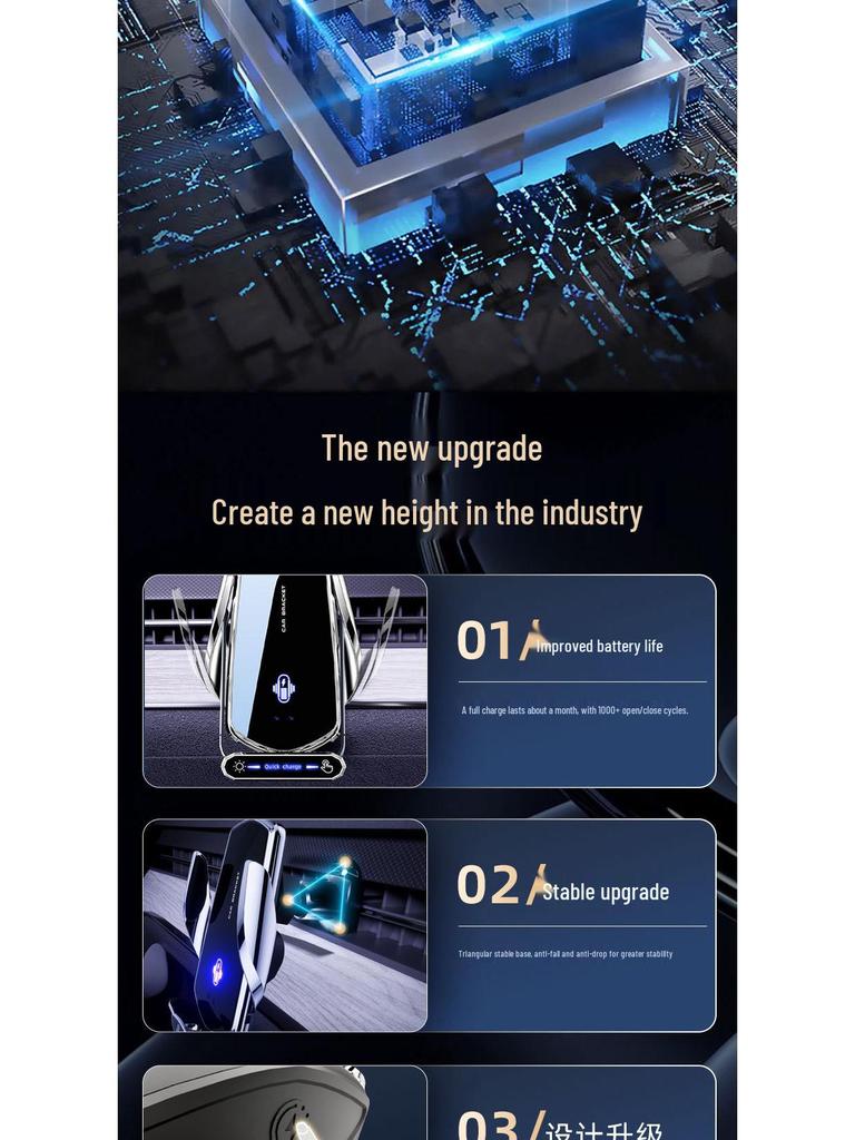 Wireless Car Phone Holder & Charger: Fast Charging with Cable, New Model