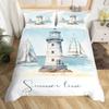Navigation Themed Rudder Lighthouse 3D Print Bedding Set Cozy Duvet Cover King Queen Twin Single Size Birthday Gift Room Decor