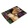 45X30cm Cute Cat Flower Pattern Placemat Dining Table Mats Cotton Linen Drink Coaster Western Pad Cup Mat For Home Decor Gifts