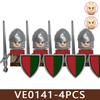 Castello Medievale Cavalieri Soldato Figure Blocchi da Costruzione Fanteria Legione Impero Guerriero Arco Spada Casco Milizia Mattoncini Giocattolo Regali