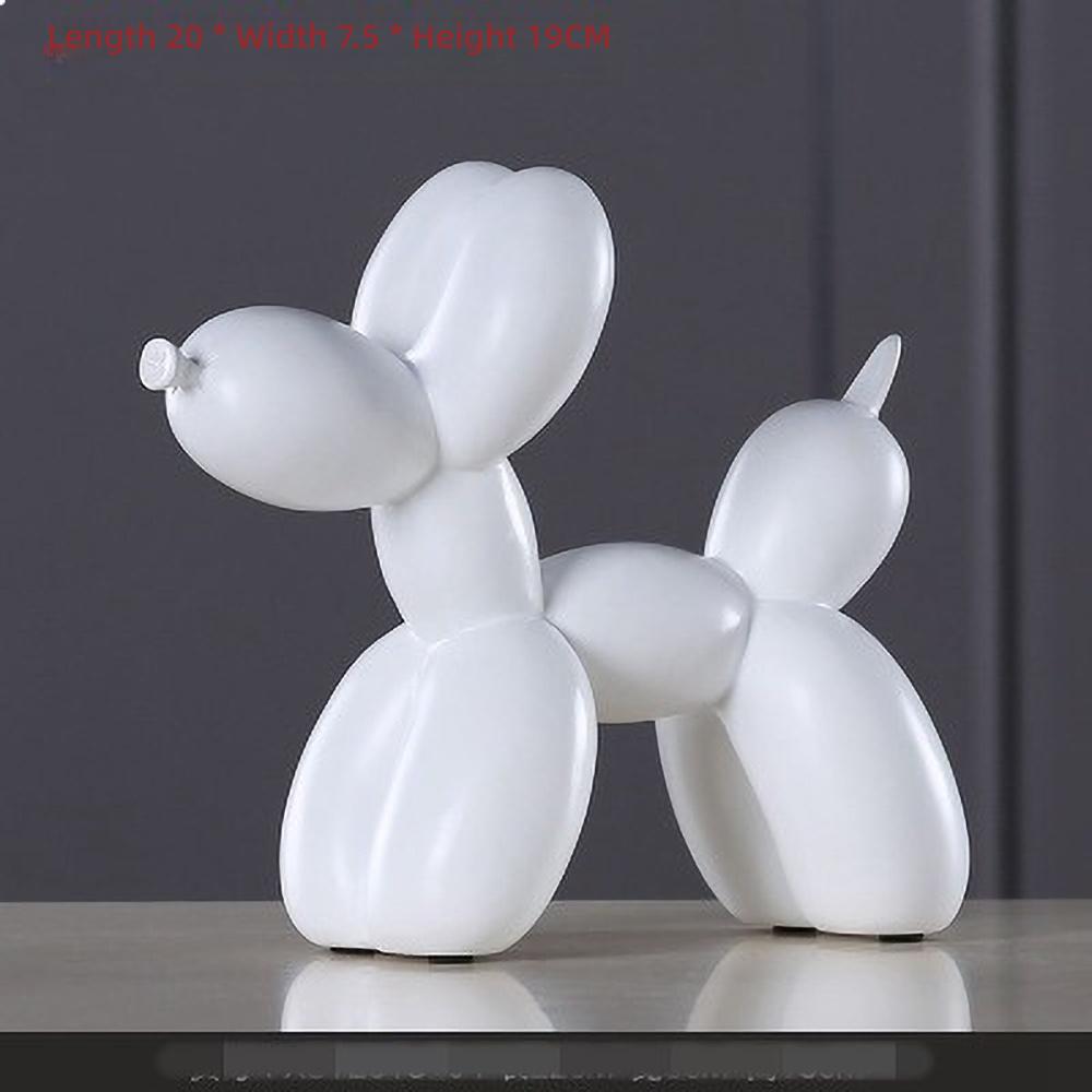 Hand-Painted Balloon Dog Resin Sculpture - Jeff Koons Style Animal Figurine, Modern Desk Art Decor for Office & Collections