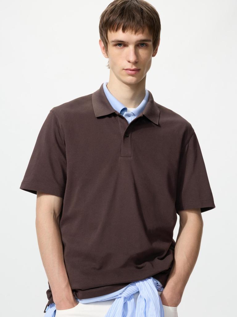 Uniqlo Japan Air Rhythm Baumwoll-Piqué-Poloshirt