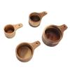 4PCS Wood Measuring Cups Set Stackable Baking Cooking Measuring Cup Kitchen Measure Tool for Dry Ingredients Tea Milk Powder